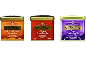 ‎TWININGS Twinings Schwarztee, Schwarzertee lose, 3er Pack, Ceylon Orange Pekoe Tea, Pure Darjeeling, English Breakfast, hochwertiger Schwarzer Tee aus China, je Teedose 100g (3x100g)