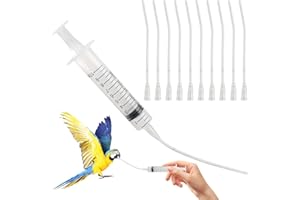 BINXIAOQIN 10ml Spritze,mit 10 Stück Jungvögel Füttern Schlauch,Spritze mit Schlauch,Knopfkanüle Wundspülung,Flüssigkeitsversorgung für alle Jungen Haustiere (Wasser,Nährstoffe,Medikamente,Milch usw.)