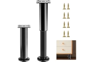 SZSIQI Set om 2 justerbara möbelben, 25–40 cm höjdjusterbara möbelben, svart, skåpben, soffben, sängben, bord, möbelben av me