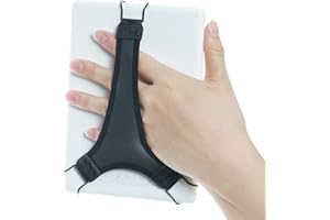 TFY Supporto da polso con impugnatura in morbido PU, compatibile con Kindle E-Reader - Kindle e-Reader 6" / Kindle Paperwhite/Kindle Voyage/Kindle Oasis/Nook GlowLight Plus (nero)