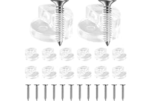 Glashalter Klammern Kunststoff, JUPSK 52 Stück Möbel-Zubehör Glas-Clips mit 52 Schrauben, Transparente Glashalterungs zur Befestigung für 3-4 MM Dickes Glas und Glasschranktüren