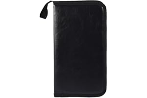 DEMACIA Torba na płyty CD / DVD / VCD o pojemności 80 pojemności Portfel, przechowywanie, uchwyt, broszura, torba, organizer Pudełko na albumy w kolorze Muti (czarny, niebieski, brązowy) (czarny)