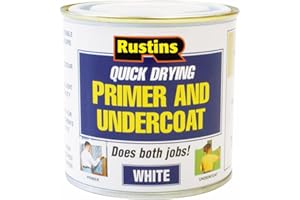 RUSTINS White Primer/Undercoat 250ml -Fast-Drying Paint Base for Smooth Coverage; Easy-to-Use Interior & Exterior Prep Coat for Walls, Woodwork & DIY Home Decorating