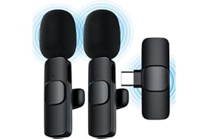 Ponovo USB C Lavalier Mikrofon Wireless, Ansteckmikrofon für Smartphone für YouTube Vlogs, Mini Handy Mikrofon Kabellos für Videoaufnahme Konferenz