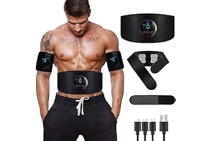 SIELIFE Elettrostimolatore per Addominali, Cinture massaggianti ed elettrostimolatori Muscolare EMS Stimolatore ABS Trainer/Toner per Addome/Braccio/Vita/Gambe Home Gym non c'è bisogno di gel o pastiglie