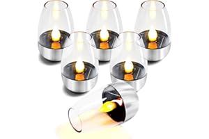 Civikyle Pack of 6 LED Candles Electric Tea Lights Solar Rechargeable Flickering Solar Lights for Outdoor Outdoor Weatherproof Garden Patio Balcony Decoration