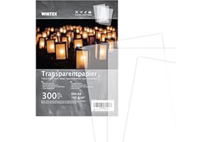 WINTEX DIN A4 Transparentpapier 300 Blatt, weiß & bedruckbar, 100 g/qm – transparentes Bastelpapier, Pauspapier, Architektenpapier, Tracing Paper, Laternenpapier