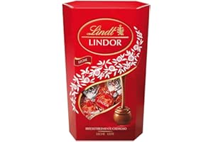 Lindt bombones LINDOR CORNET chocolate con leche, deliciosos bombones Lindt con interior de chocolate cremoso, bombones para regalar, chocolate Lindt, 600 g, aprox 48 bombones