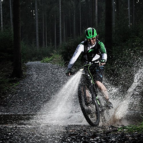 Fahrradbeleuchtung,led licht aufladbar,Fahrradlampe Fahrradlicht Set: USB aufladbare wasserdichte super helle 400LM CREE XPG Scheinwerfer mit intelligenten Sensoren + 3 Modus Rot Cob LED Rücklicht – Leicht zu montieren Fahrradscheinwerfer und Rücklicht - 5