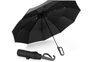 TUMAAOTU carabiner clip umbrella, Compact Folding Travel Small Umbrella, Umbrella Windproof strong Wind Resistant with Automatic Open Close, 10 Ribs, Portable Umbrellas for Men and Women