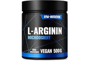 ‎GYM NUTRITION L-Arginin HCL - Hochdosiert - Gut lösliches Pulver - Vegan - Laborgeprüft - Arginin Aminosäure - produziert in Deutschland