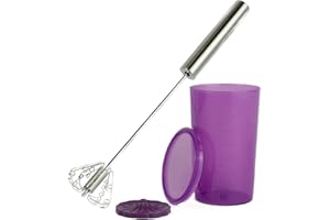 Nova Quirl Fouet mousseur à lait manuel en acier inoxydable avec gobelet 200 ml lilas