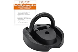 nean Anclaje de fijación para pared y suelo con certificado de seguridad ART y material de fijación Ø 14 mm negro