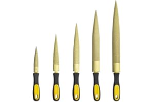 Maizoon Woodworking File 5-Piece Set Sharp Durable Rough Edge Including 4-12 Inches High Carbon Steel Material Fine Tooth Single Grain Pointed Semi-Round