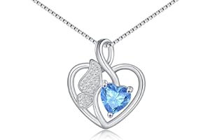 COSIE LILY Collar de mujer Collar de corazón de mariposa Colgante de mujer Joyería Cadena de regalo Plata 925 Regalo de mujer para mamá Esposa Novia Cumpleaños Día de la Madre Regalo de San Valentín