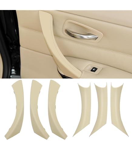 Poignée De Porte Intérieure BMW Série 3 E90/E91/E92 - Noir ABS, Anti-rayures, Compatible 316 à 335 (2004-2012)
