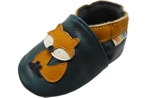 Yalion Baby Junge Mädchen Weicher Leder Lauflernschuhe Krabbelschuhe Babyhausschuhe mit Wildledersohlen Multi-Stil