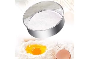 TANCUDER Tamices de Harina Colador de Harina Fina Tamiz de Reposteria Tamices de Malla de Acero Inoxidable 304 Tamizador de Harina Manual Tamiz para Hornear de Malla Fina Redondo 15cm