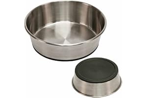 Kerbl hundskål rostfritt stål, hundmatskål vattenskål, halkfri, 2 800 ml