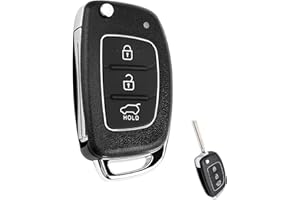 QNENEAM Guscio Chiave Auto Compatibile con Hyundai i30, i20, i10, ix20, ix35 e Kia Cee'd, Soul, Rio, Sportage, Venga - con 3 Tasti Telecomando Chiave Cover in Gomma Ricambio Custodia, Nero