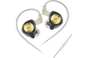 Yeabomy KZ EdX Ultra HiFi Dynamic 3,5 mm Écouteurs Intra - Auriculaires Écouteurs Gaming filaires (avec Microphone, sans Microphone) EDX Pro Mise à Jour (Balk, with Mic)