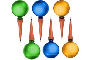 Plantpal Plant Watering Globes – Automatic Self-Watering System for Indoor and Outdoor Plants, 6 Pack (2 Green 2 Blue 2 Orange) – Intelligent Moisture Sensor, Effortless Hydration