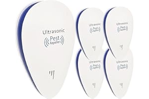 Pest Master - 4 x Ultrasonic Pest Repeller, Powerful Mouse Repellent - Wide Frequency Range Pest Control Device and Ideal for Mice, Rats, Mosquitoes, Cockroach, Moths, Ants -D5