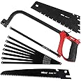 AIRAJ Hacksaw Set, Hacksaws with 9 Interchangeable Blade, 250 mm Pruning Saw, 300 mm Hacksaw and 330 Hand Saw, for Metal, Wood, Steel, PVC Pipe, Frozen Meat, Hacksaw and Plastic
