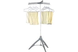 TAYLOR & BROWN Collapsible Clothes Drying Rack, Portable Garment Racks Indoor, Foldable Standing Laundry Racks for Drying Clothes, Tripod Stand, Hangaway Garment Rack, Steamer Hanger Stand