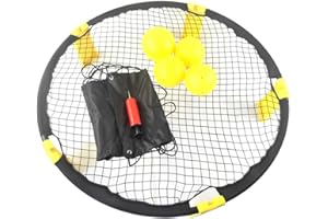 TBEONE Volleyball Spike Battle Ball Game, 3 Balls 1 Net Standard Kit, Combo Beach Jump Ball Set