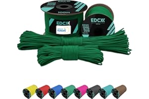 EdcX 2 mm Nylon Paracord 275 (15, 30, 50 and 100 m)– 100% Nylon rope, 3-Strand cord, Nylon cord 2 mm in Many Colours
