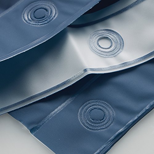 mDesign PVC-freier Duschvorhang aus PEVA (2 Stück) – wasserabweisender Badewannenvorhang mit 12 rostfreien Metallösen – 183 x 183 cm – marineblau - 5