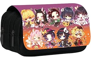 JXBBAAC Demonn Trousses à Crayons, Anime Sac de Papeterie Étui à Crayons, Étudiants Grande Capacité Sacs de Papeterie Trousse pour Adapté Garçons, Filles-A