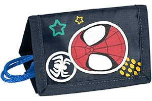 Ragusa-Trade Marvel Spiderman Spidy, Geldbeutel Portemonnaie Geldbörse Brustbeutel mit Kordelband (22CD), schwarz, 12 x 8,5 x 1 cm