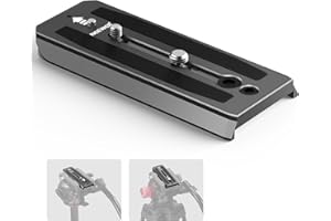 NEEWER 501PL Płytka szybkiego zwalniania głowicy statywu kompatybilna z MVH500AH MVH502AH, płyta montażowa kamery ze śrubami 1/10.2 cm i 3/20.3 cm, trzpień zapobiegający wyłączaniu do głowic płynowych