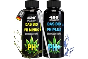 420Flow pH Minus & pH Plus Konzentrat Set – Komplettes pH-Regulierungsset für Cannabis, Einfache Dosierung, Optimales Wachstum, Vegan & Umweltfreundlich