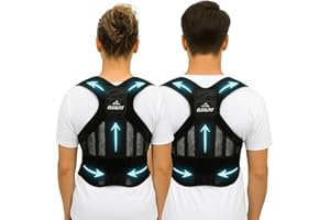 CLEAL.FIT Correcteur de posture dos – Ceinture maintien lombaire homme femme – Redresseur ergonomique réglable – Soulage douleurs dos et épaules – Soutien dorsal droit confortable pour posture améliorée