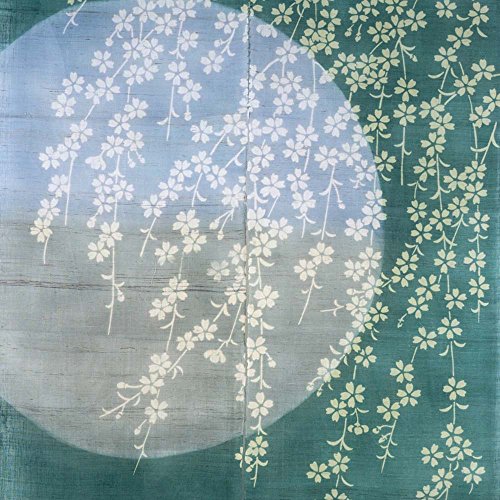RH Japanische Vorhang Leinen Noren Romantische Cherry Blossom (Grün) - 3