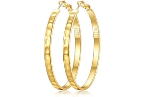 XOEMEL Creolen Gold für Damen Creolen Gold Groß Hypoallergene Ohrringe Vergoldete Gold Creolen 4mm Breite Ohrringe Creolen Gold Leichte Ohrringe Creolen für Frauen 30/40/50/60/70mm