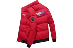 BTBDYDH Winter Jackets Trapstar Puffer Coats Unisex Trapstar Printed Windproof Warm Cotton Clothing Stand Collar Puffer Jacket Outdoor Quilted Down Jackets