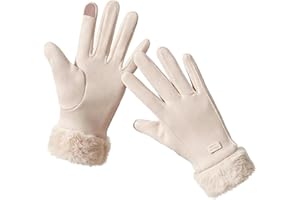 BDGYCK Guanti invernali caldi da donna, con rivestimento in pile termico, spessi e caldi, termici, touch screen, per esterni, con schermo tattile e fodera in pile termico
