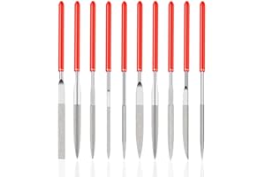 Saipor 10 Pcs Mini Diamond Needle File Set Diamond Files Mini Needle Set for Jewlery Metal Glass Stone Grinding, Polishing and Engraving (2x100mm)