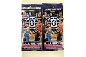 Panini 2021/22 Illusions NBA Cello Value Fat Pack Lot of 2 Packs - 24 Trading Cards Total - 12 Cards Per Pack