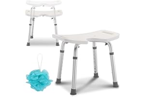 Randaco Sgabello da Doccia,sedia a U, altezza regolabile, 41-56 cm per bambini e donne incinte, antiscivolo