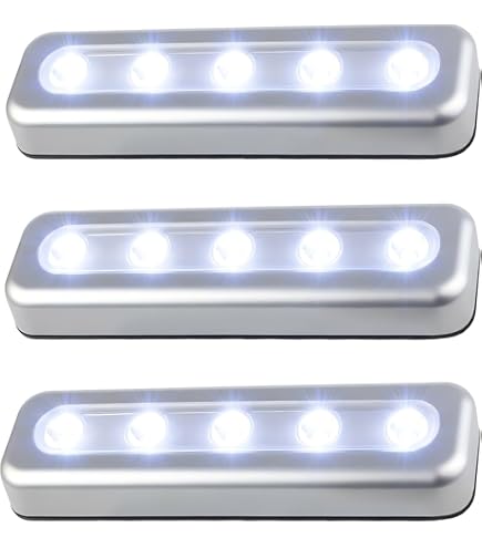 Tap Lights 6 Pack Battery LED - COB Push Closet Lights | Cordless Under Cabinet, Wall Mount Night Lights For Kitchen, Garage Battery Operated LED Lights