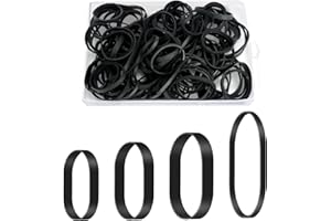 PARASTAR 100 Stück Gummibänder Stark, Gummiband Schwarz breit, 4 Größen von Taktischen Gummibändern mit Schachtel, Wiederverwendbare Haushalts Gummiringe für Haus, Schule, Büro und Industrie（5/6/8/12CM）