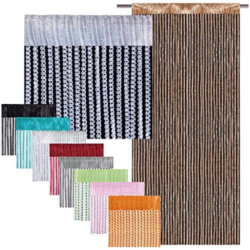 Fadenvorhang mit Stangendurchzug, Gardine in Lurex-Optik, eleganter und stilvoller Dekoartikel in vielen Farben und Größen (weiß – perlweiß / 90×200 cm) - 7