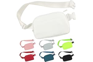 SEKAM Crossbody Fanny Pack for Women Men, Everywhere Belt Bag with Adjustable Strap, Mini Belt Bag Fashionable Waist Bag for Outdoor Hiking Running Travel Casual Black, White, One Size, White