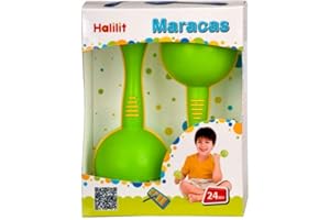 Halilit Maracas – Traditional Baby Rattle Musical Instruments for Toddlers 2+ | Easy-Grip Handles & Gentle Shaking Sound | Bright Colours for Sensory Play | Child-Safe & Durable | Colours May Vary