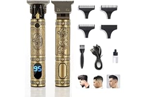 Ten-Tatent Hair Clippers Men,Professional Beard Trimmer,Cordless Electric Hair Clipper Shaver Cutting,Precision T-Blade Grooming Kits,Zero Gapped，Gold